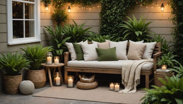Aménager un coin cosy dans son jardin avec des coussins