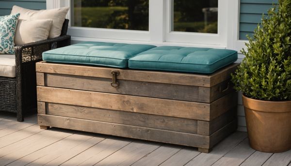 Les coffres de rangement extérieurs protègent les coussins